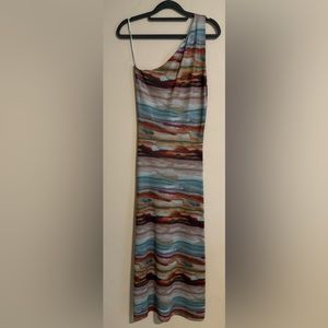 Zara One Shoulder Marble Dress Size M